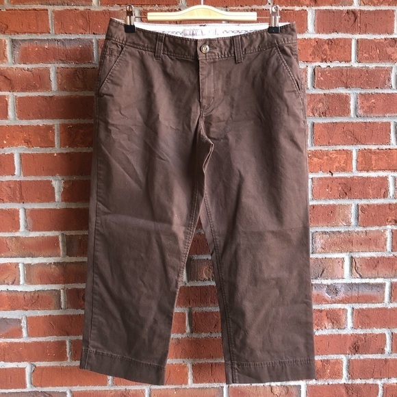 Old Navy Cropped Brown Pants - Size 8‎ - Picture 1 of 8